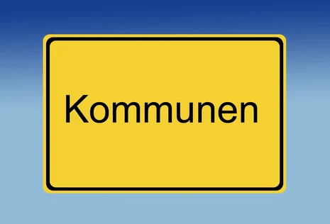 Aktive Bürgerbeteiligung auf kommunaler Ebene Schriftzug Kommune