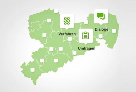 Zu den Beteiligungsportalen einzelner Ministerien, Landkreise, Städte und Gemeinden